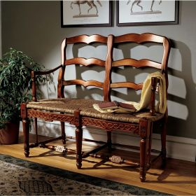 Provincial French Ladderback Settee