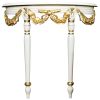 Louis Xvi Crescent Ribbon Wall Console Table