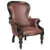 Rococo Wing Chair W/ Faux Leather