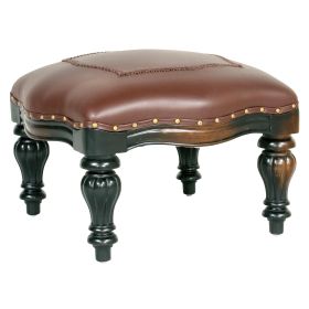 Rococo Ottoman W/ Faux Leather