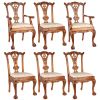 S/6 English Chippendale Chairs