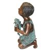 New Friend Boy With Frog Bronze Statue