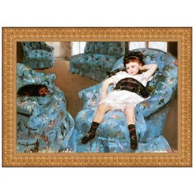 48.5X36 Little Girl In A Blue Armchair