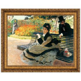 47X37 Madame Monet On A Garden Bench