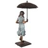 Singing In The Rain Umbrella Girl Bronze