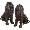 Set Of Bronze Sentinal Lions