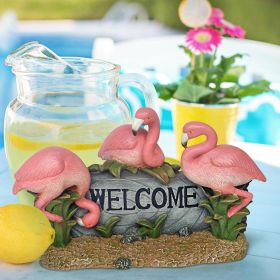 Pink Flamingo Welcome Sign