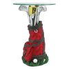 On Par Golf Bag Glass Topped Table