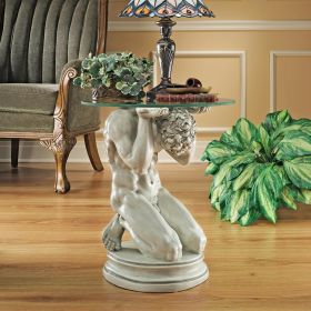 Neoclassical Male Glass Topped Table