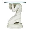 Neoclassical Male Glass Topped Table