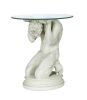 Neoclassical Male Glass Topped Table