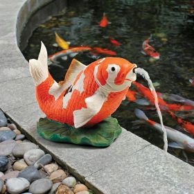 Kohaku Koi Piped Statue