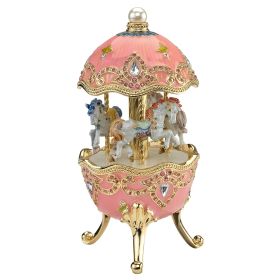 Horse Carousel Enameled Egg Music Box