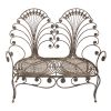 Grand Peacock Metal Garden Bench