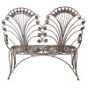 Grand Peacock Metal Garden Bench