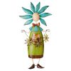 Boy Flower Child Metal Garden Statue