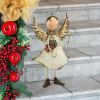 Clara Holiday Helper Metal Angel Statue