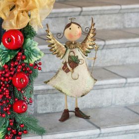 Clara Holiday Helper Metal Angel Statue