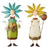 Set Of Boy & Girl Metal Flower Children