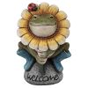 Flowery Frog Garden Welcome Statue