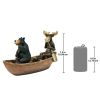 Moose & Black Bear In A Boat Statue