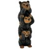 Speak Hear See No Evil Stacked Black Bears