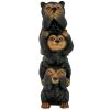 Speak Hear See No Evil Stacked Black Bears