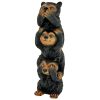 Speak Hear See No Evil Stacked Black Bears