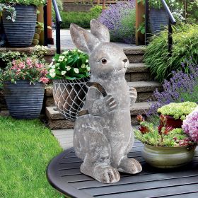 Rabbit With Basket Backpack Statue