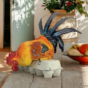 Roosters Perch Sitting Chicken Statue