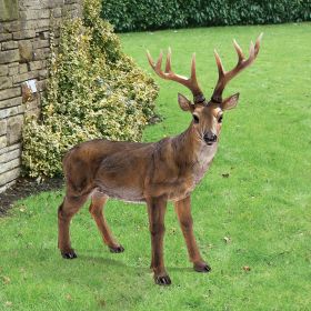 Standing Big Rack Buck Deer Statue