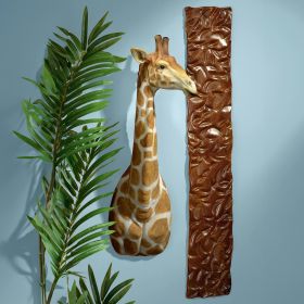 African Savanna Giraffe Wall Sculpture