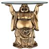 Jolly Hotei Buddha Glass Topped Table