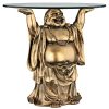 Jolly Hotei Buddha Glass Topped Table