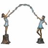 Flower Arbor Kids Bronze Garden Statue