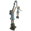 Flower Arbor Kids Bronze Garden Statue