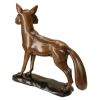 The Wary Standing Fox Bronze Statue