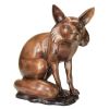 The Observant Sitting Fox Bronze Statue