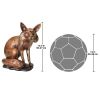 The Observant Sitting Fox Bronze Statue