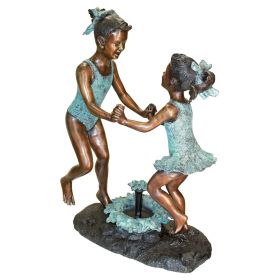 Dancing Splash Girls Bronze Statue