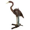 Standing Heron In Reeds Bronze Statue