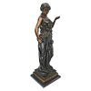 Maiden With Flower Basket Bronze Statue