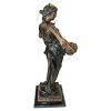 Maiden With Flower Basket Bronze Statue