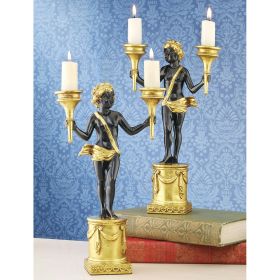 S/2 Neoclassical Cherub Candlesticks