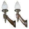 Set Of 2 Neoclassical Arm Torch Sconces