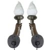 Set Of 2 Neoclassical Arm Torch Sconces