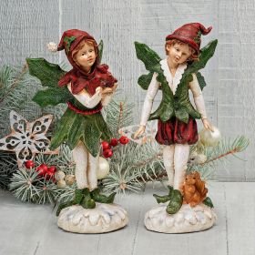 S/2 Boy & Girl Xmas Pixies