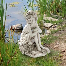 Pausing By The Pond Little Girl Statue