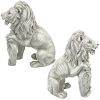 S/2 Classic Lions With Shields Sentry Statues