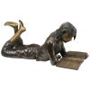 Young Scholar Reading Girl Bronze Statue